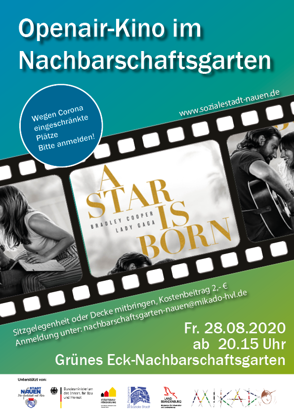 Film ab! Openair-Kino im Nachbarschaftsgarten am 28.8.2020