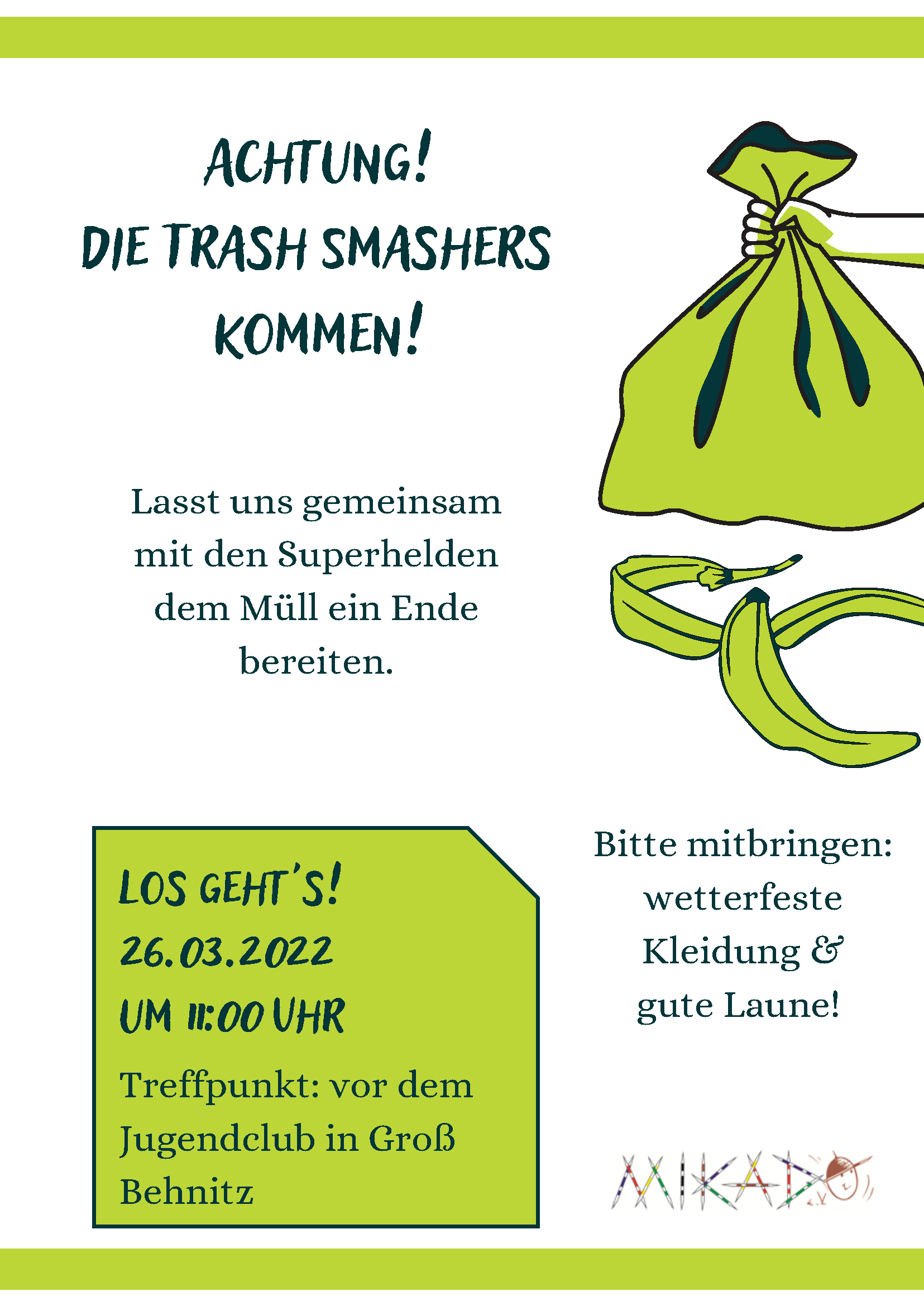 Die Trash Smashers kommen! – Müllsammelaktion in Groß Behnitz am 26.03. um 11 Uhr