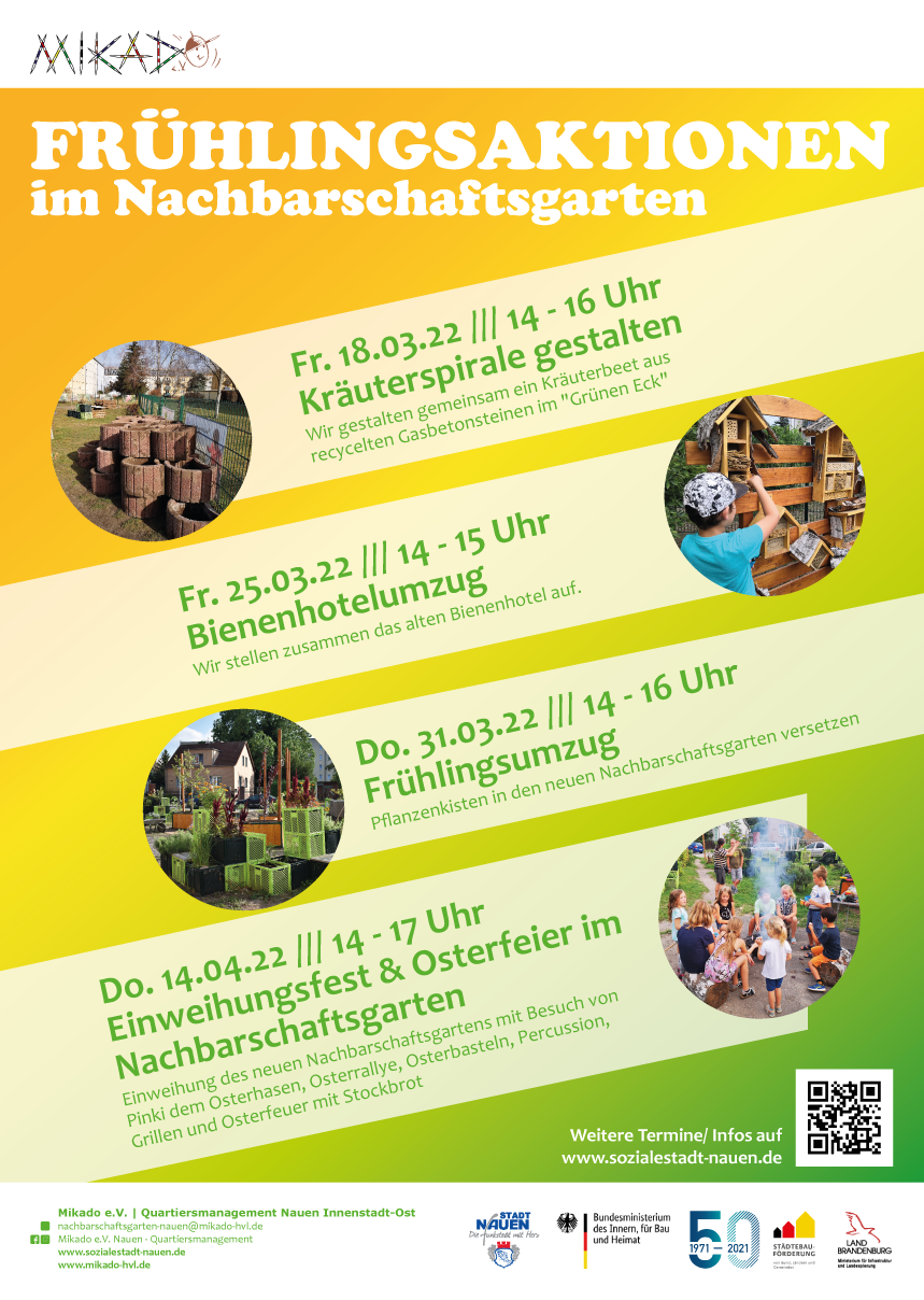 Frühlingsaktionen im neuem Nachbarschaftsgarten 2022