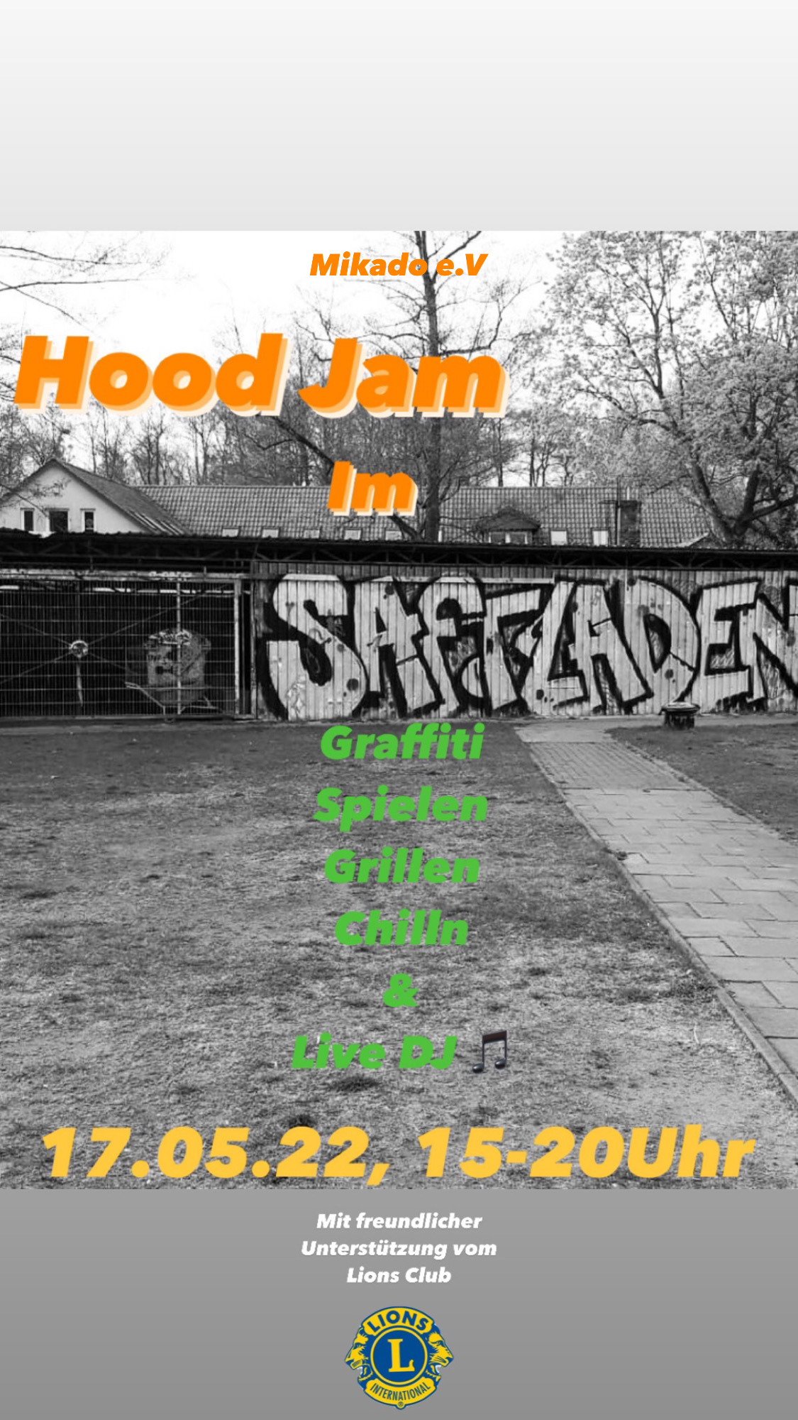 Falkensee Hood Jam am 17.05.2022 von 15-20 Uhr im Jugendclub Saftladen