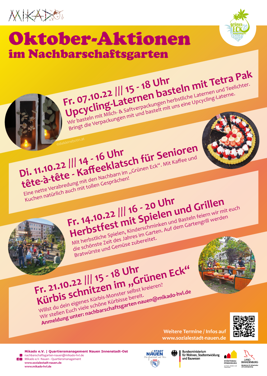 Oktoberaktionen im Nachbarschaftsgarten „Grünen Eck“