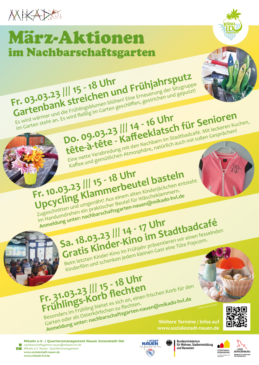 März-Aktionen im Nachbarschaftsgarten „Grünen Eck“ 2023