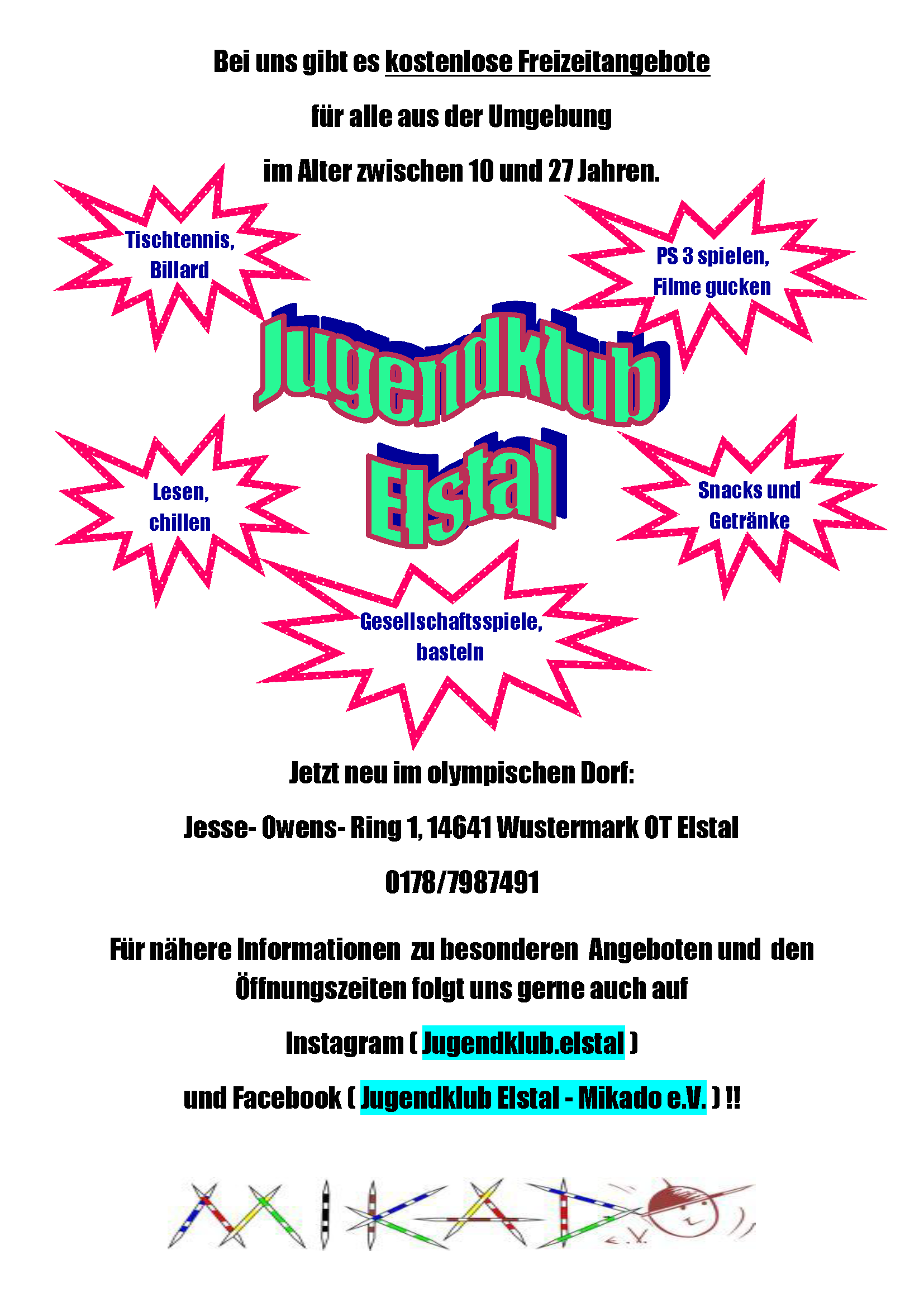 Kostenlose Freizeitangebote beim „Jugendklub Elstal“