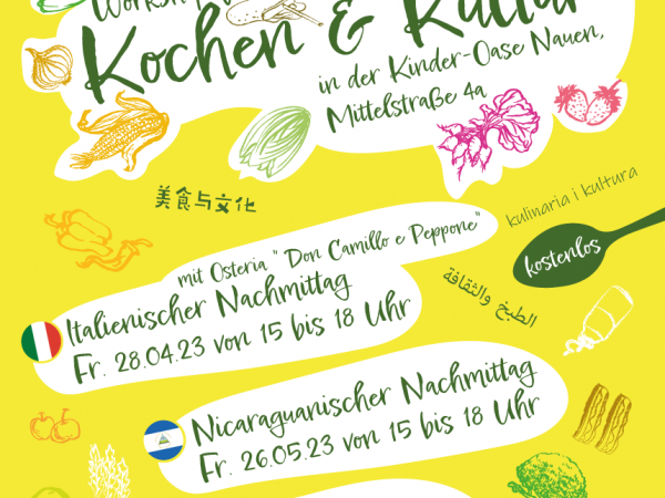 Neue Termine Projekt “Kochen & Kultur” in der Kinder-Oase Nauen April bis Juni