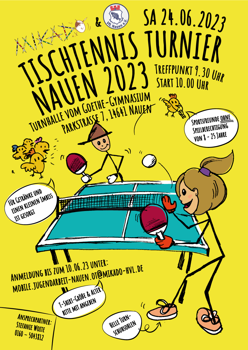 Das „Mikado Tischtennis Turnier“ mit VfL Nauen am 24.06.2023 in Nauen