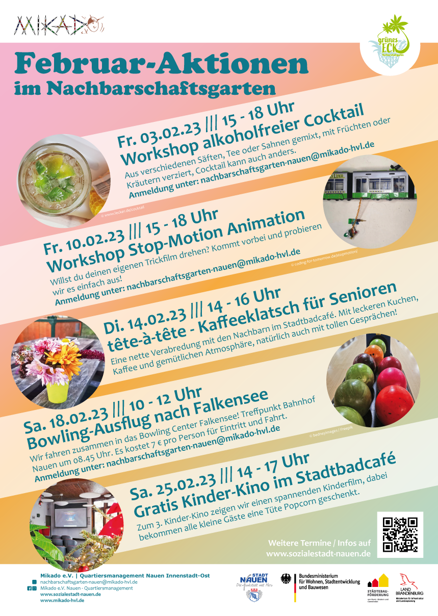 Februar-Aktionen im Nachbarschaftsgarten „Grünen Eck“ 2023