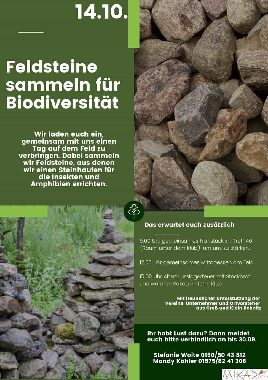 Feldsteine sammeln für Biodiversität