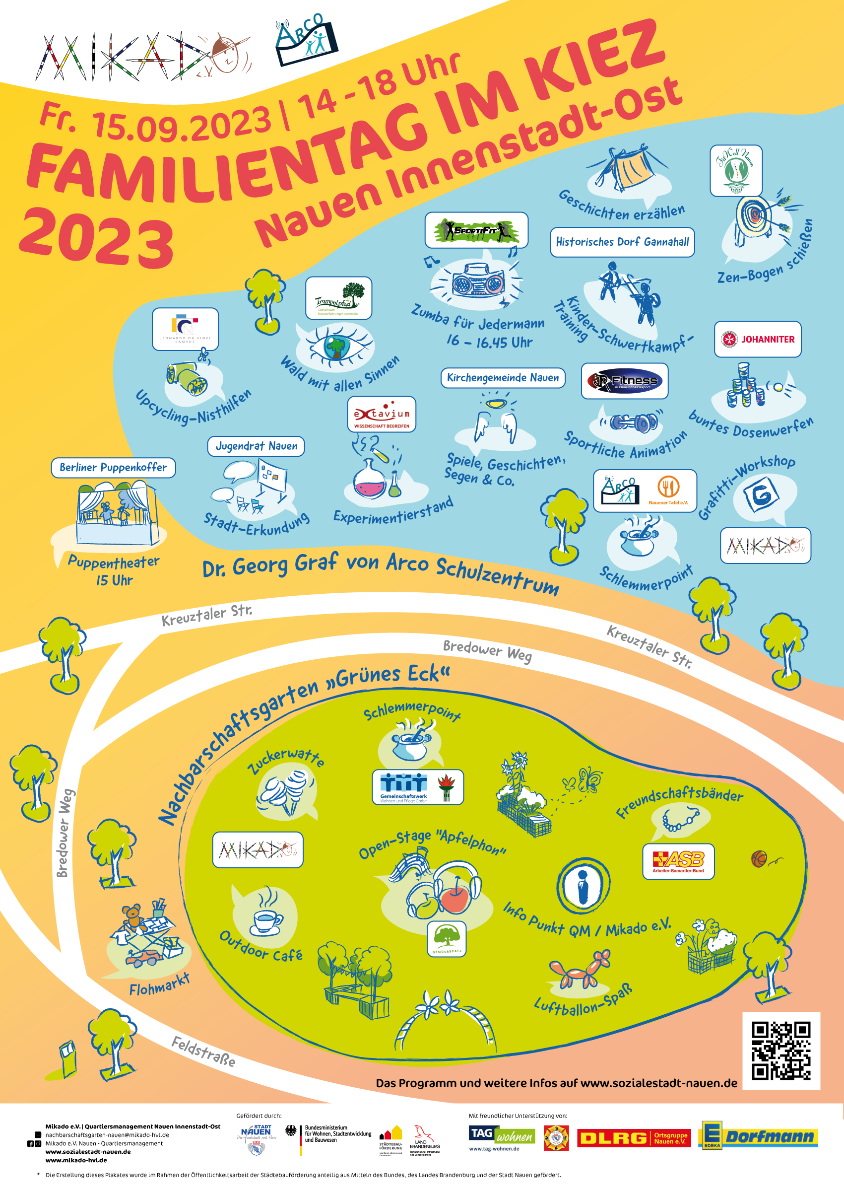 Buntes Programm erwartet Besucher beim jährlichen “Familientag im Kiez” rund um den Karl-Bernau-Ring und im Dr. Georg Graf von Arco Schulzentrum