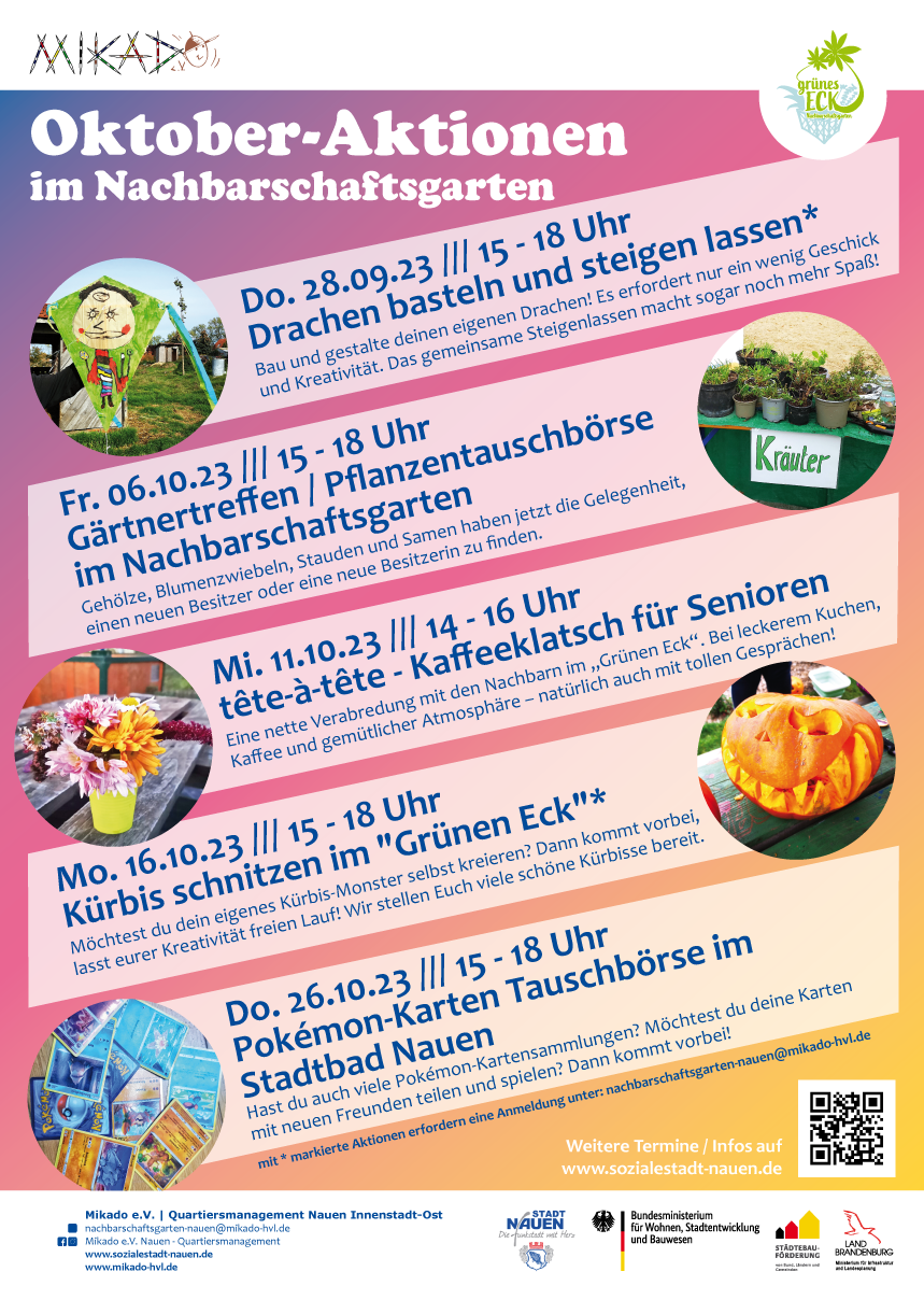 Oktober-Aktionen im Nachbarschaftsgarten „Grünen Eck“