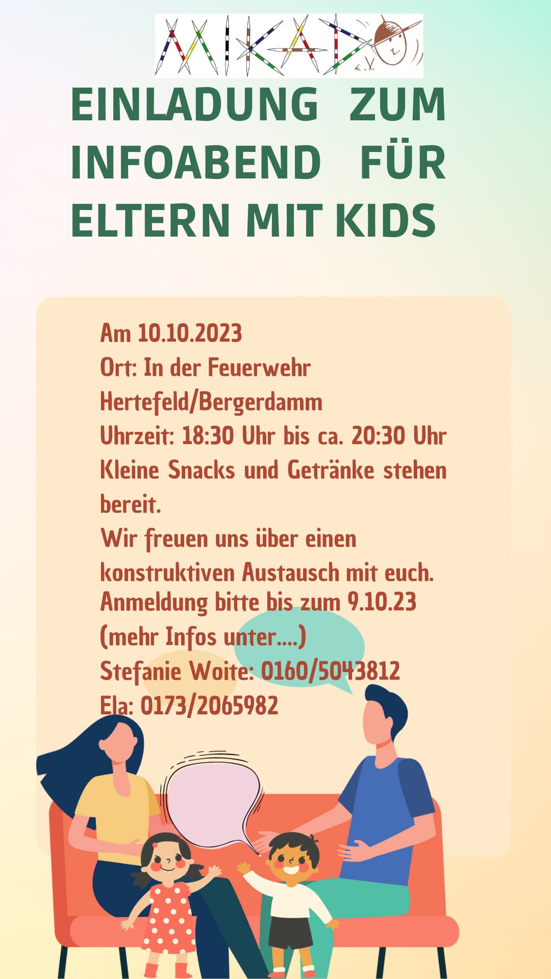 Einladung zum Infoabend für Eltern mit Kids