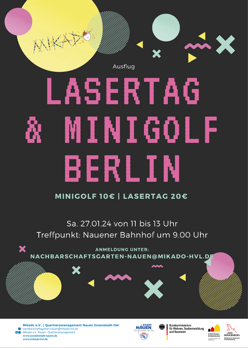 Ausflug Lasertag & Minigolf in Berlin am 27.01.24 von 11-13 Uhr