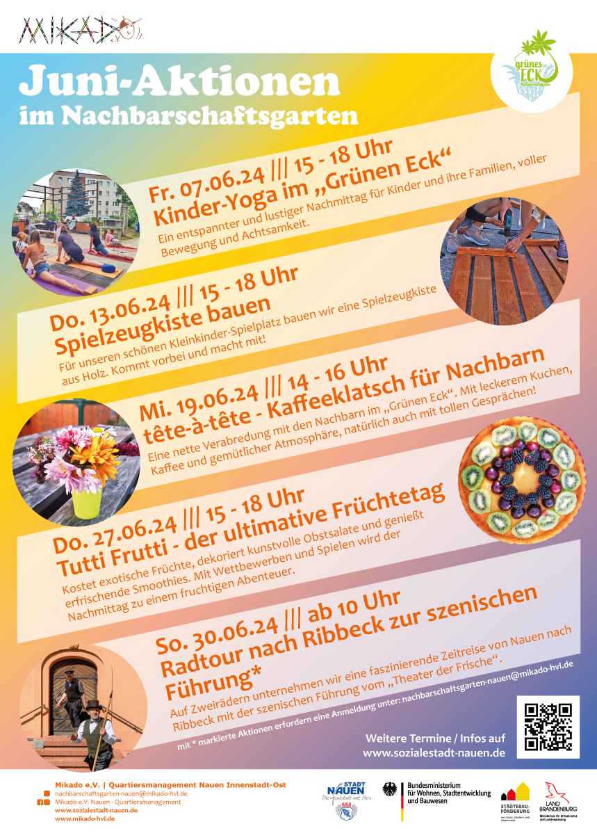 Juni-Aktionen im Nachbarschaftsgarten „Grünen Eck“