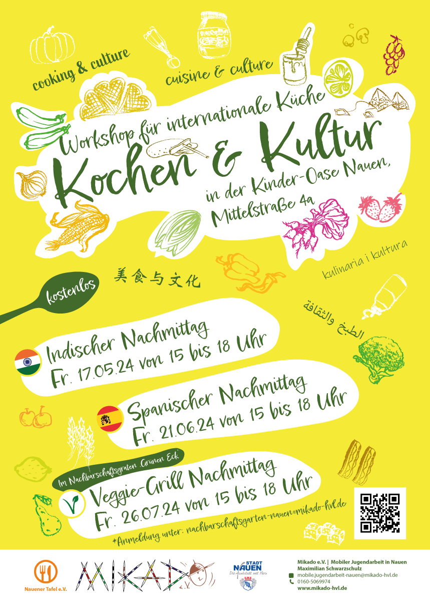 Neue Termine für „Kochen und Kultur“ in der Kinder-Oase Nauen von Mai bis Juli