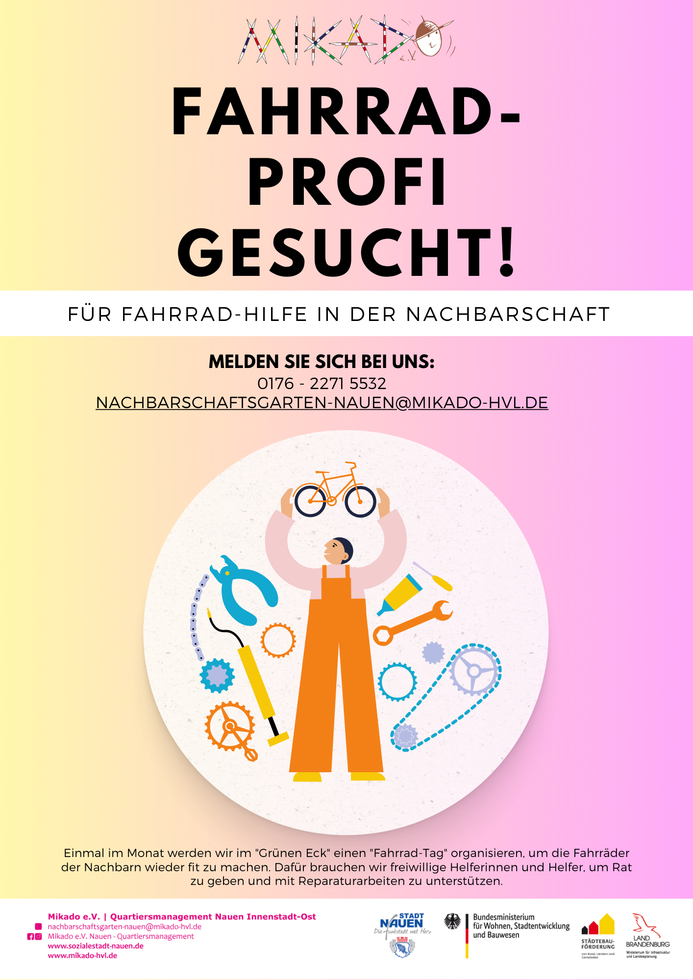 Fahrrad-Profi für Nachbarschaftshilfe gesucht