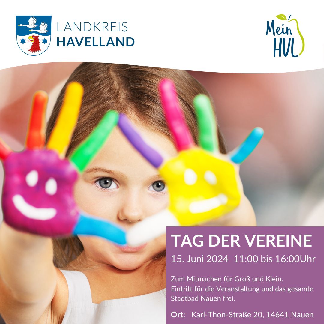 “Tag der Vereine” am Samstag, den 15. Juni 2024, von 11 bis 16 Uhr im Stadtbad Nauen