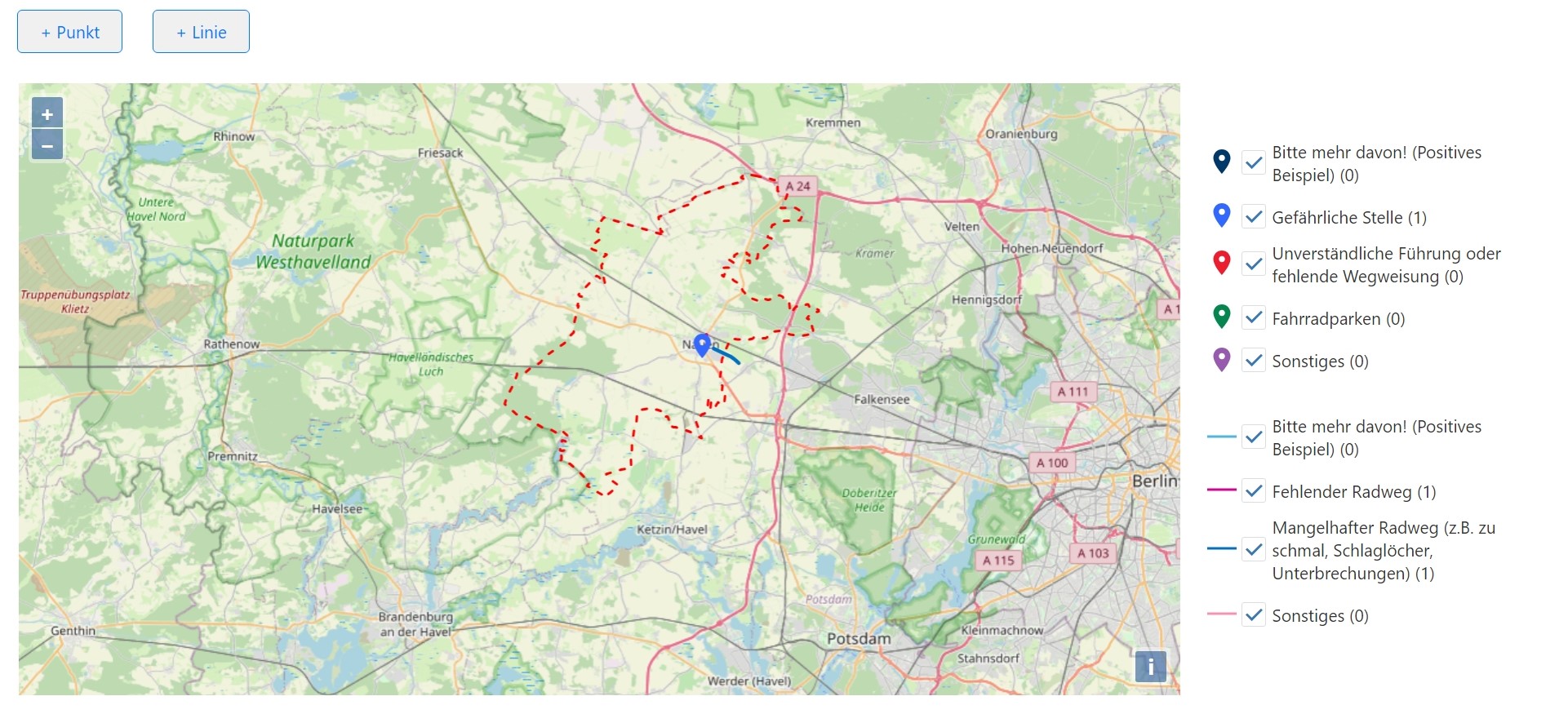 Eine Mitmachkarte für Nauener Radfahrer