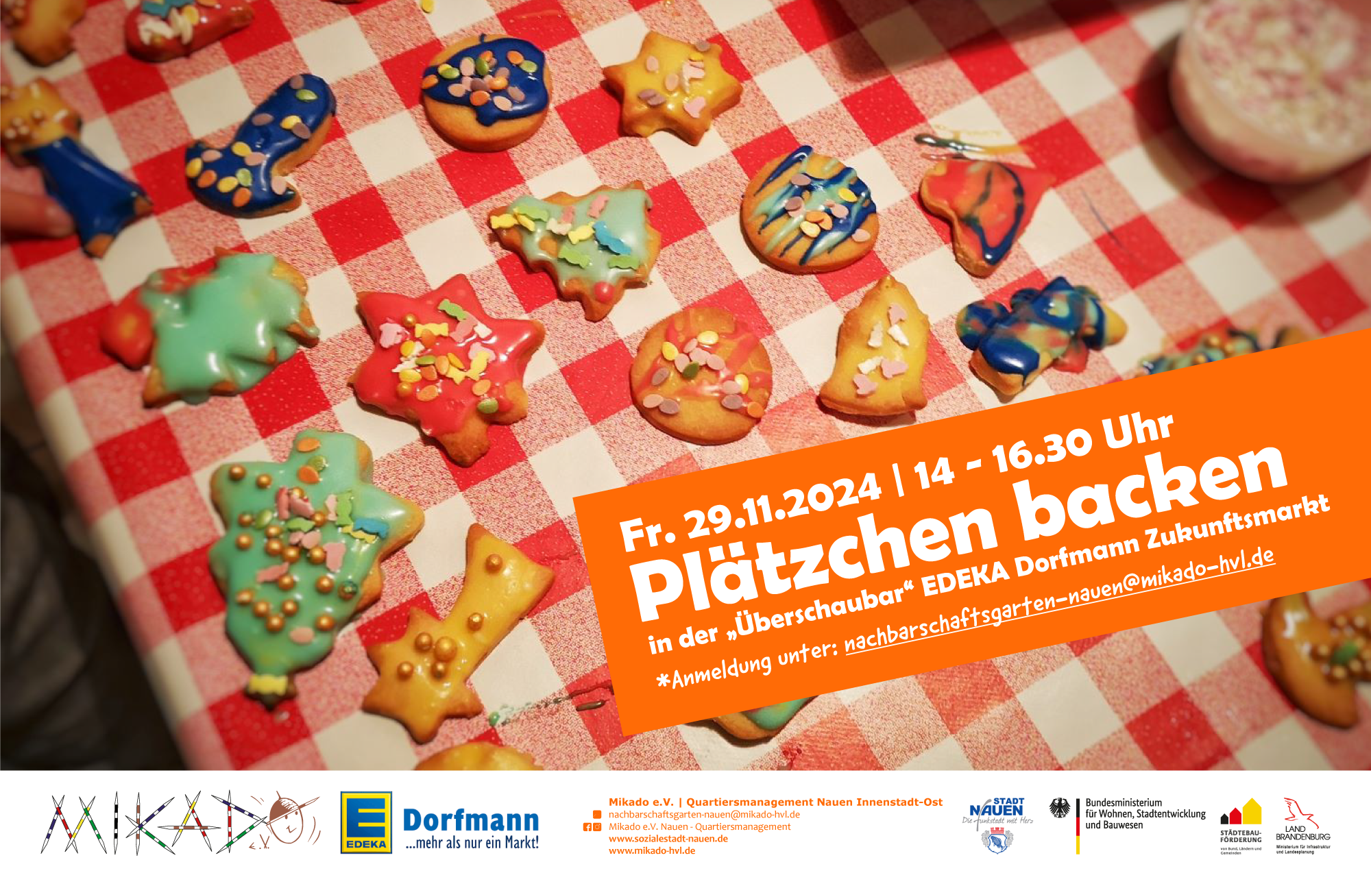 Plätzchen backen im EDEKA Dorfmann Zukunftsmarkt am 29.12.24 von 14 bis 16.30 Uhr