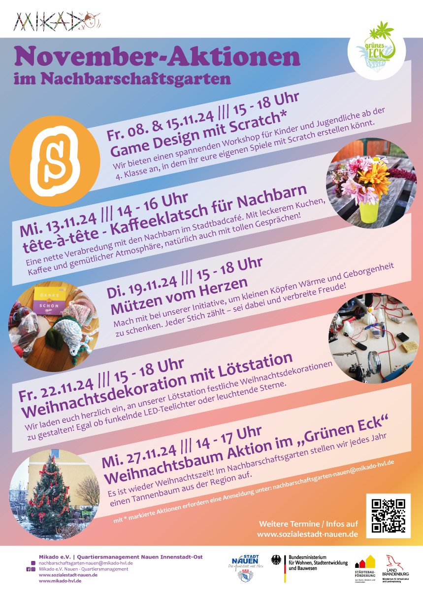 November-Aktionen im Nachbarschaftsgarten „Grünen Eck“