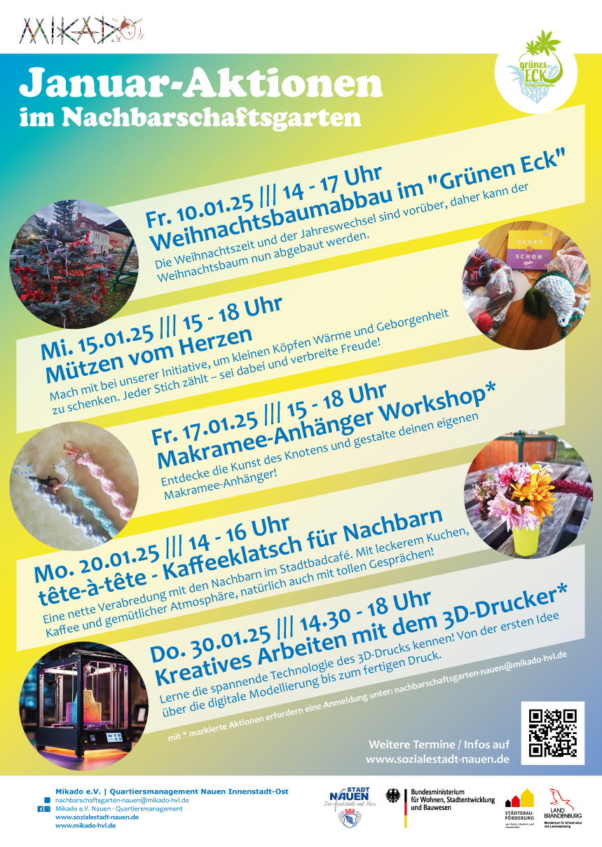 Januar-Aktionen im Nachbarschaftsgarten „Grünen Eck“