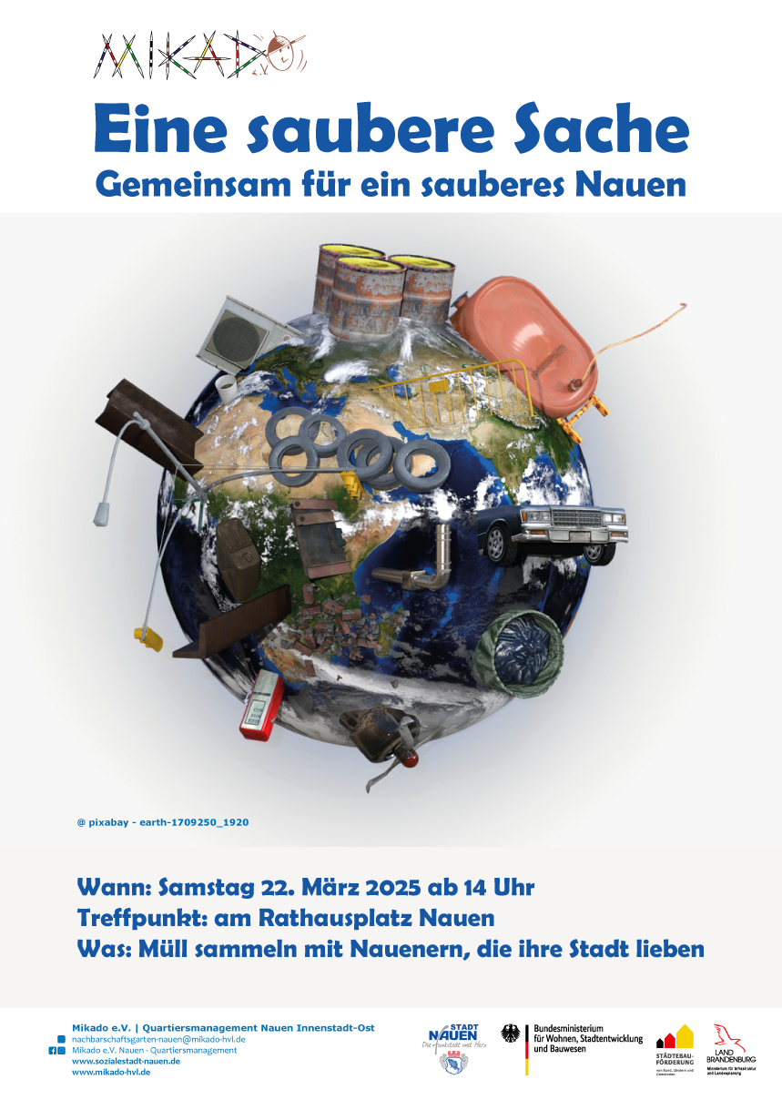 Frühjahrsputz in Nauen: „Eine Saubere Sache 2025“ lädt zum gemeinsamen Müllsammeln ein