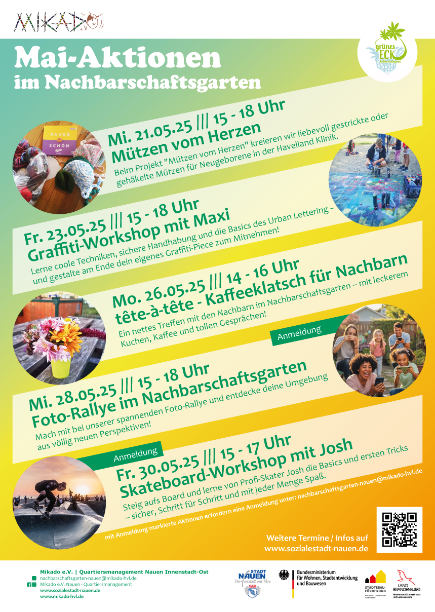 Mai-Aktionen im Nachbarschaftsgarten „Grünen Eck“