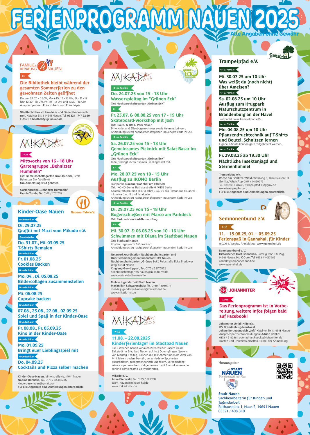 Sommerferienprogramm 2025 Stadt Nauen