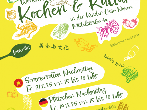 Neue Termine für „Kochen und Kultur“ in der Kinder-Oase Nauen