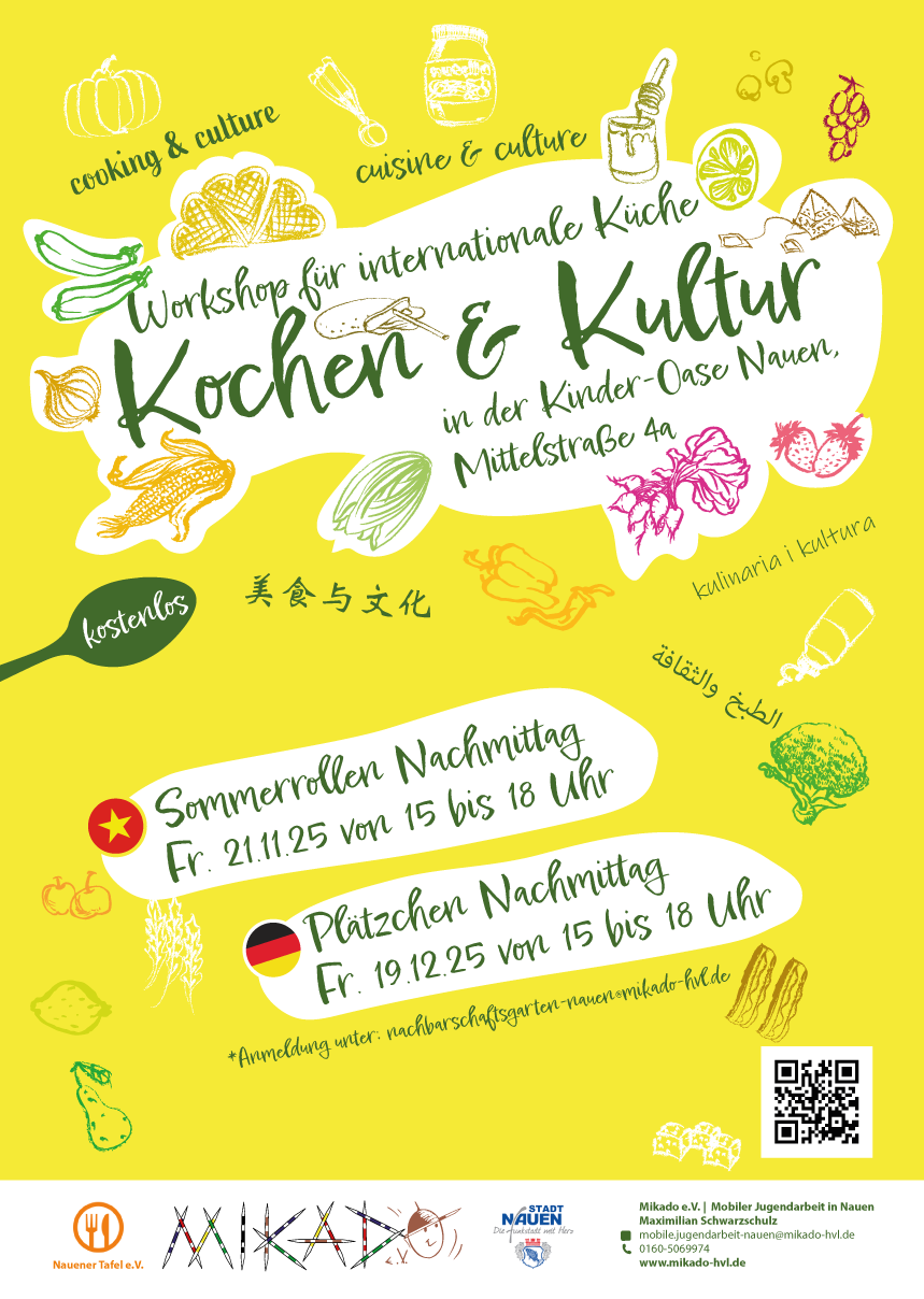 Neue Termine für „Kochen und Kultur“ in der Kinder-Oase Nauen