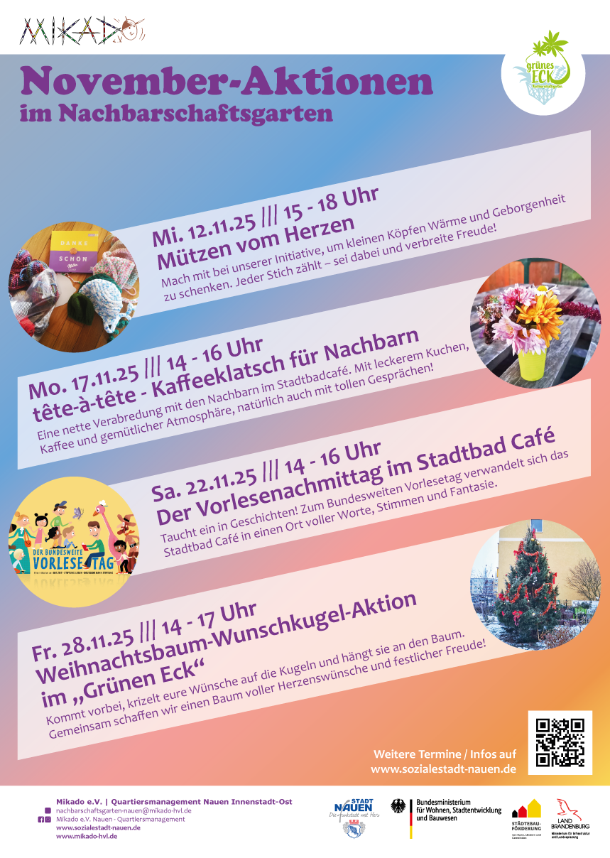 November-Aktionen im Nachbarschaftsgarten „Grünen Eck“