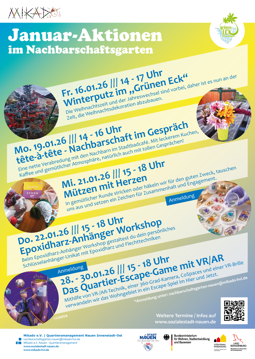 Januar-Aktionen im Nachbarschaftsgarten „Grünen Eck“