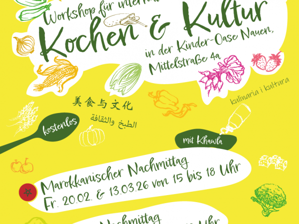Neue Termine für „Kochen und Kultur“ in der Kinder-Oase Nauen
