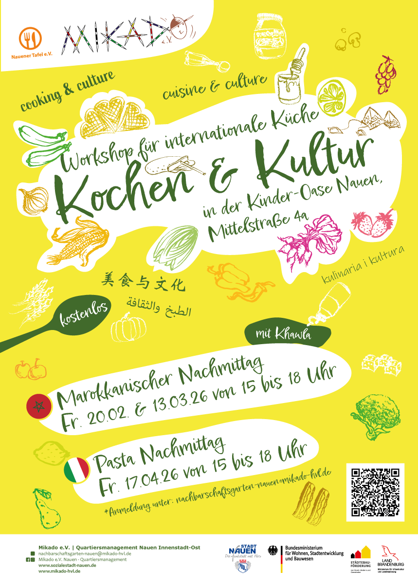 Neue Termine für „Kochen und Kultur“ in der Kinder-Oase Nauen