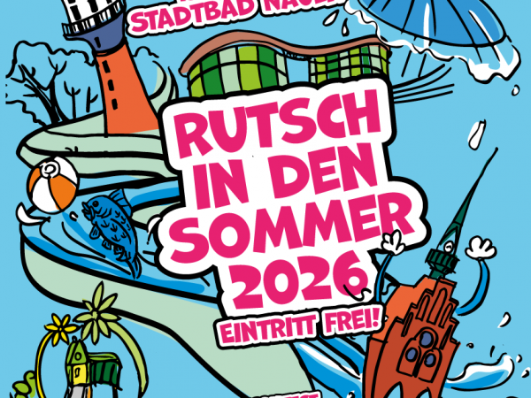 „Rutsch in den Sommer 2026“ – Rutsch-Wettbewerb für Groß und Klein im Stadtbad Nauen am 17. Mai 2026