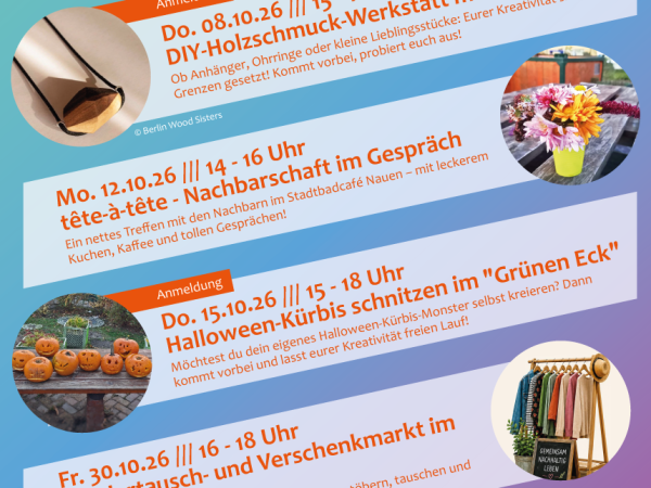 Oktober-Aktionen im Nachbarschaftsgarten „Grünen Eck“
