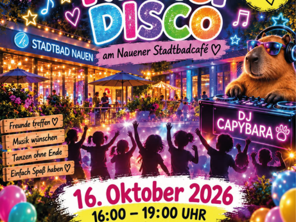 Kinderdisco am 16.10.2026 im Nauener Stadtbadcafé